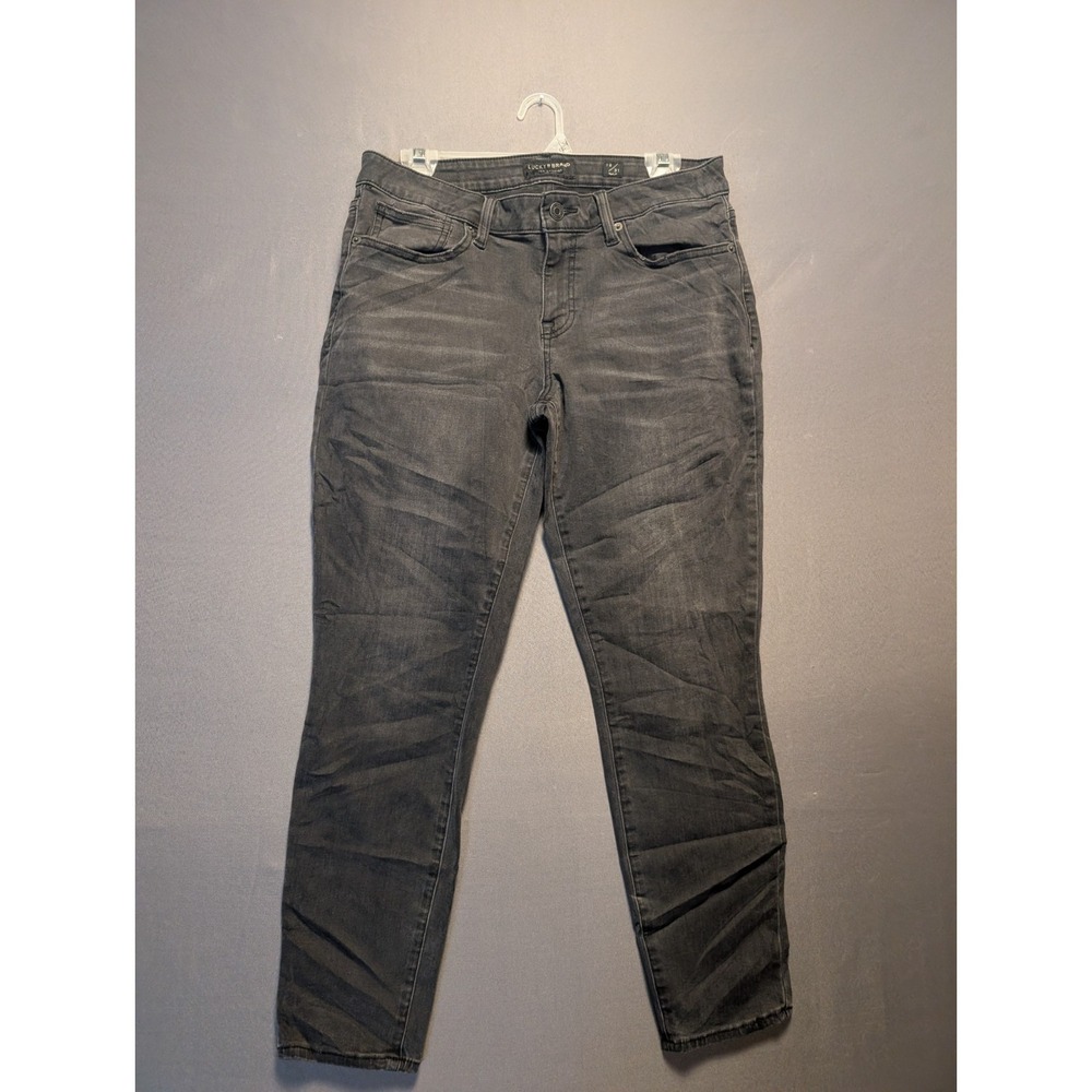 Lucky Brand Ankle Jeans Women's 12/31 Dark Gray Denim Washed Comfort Skinny Leg